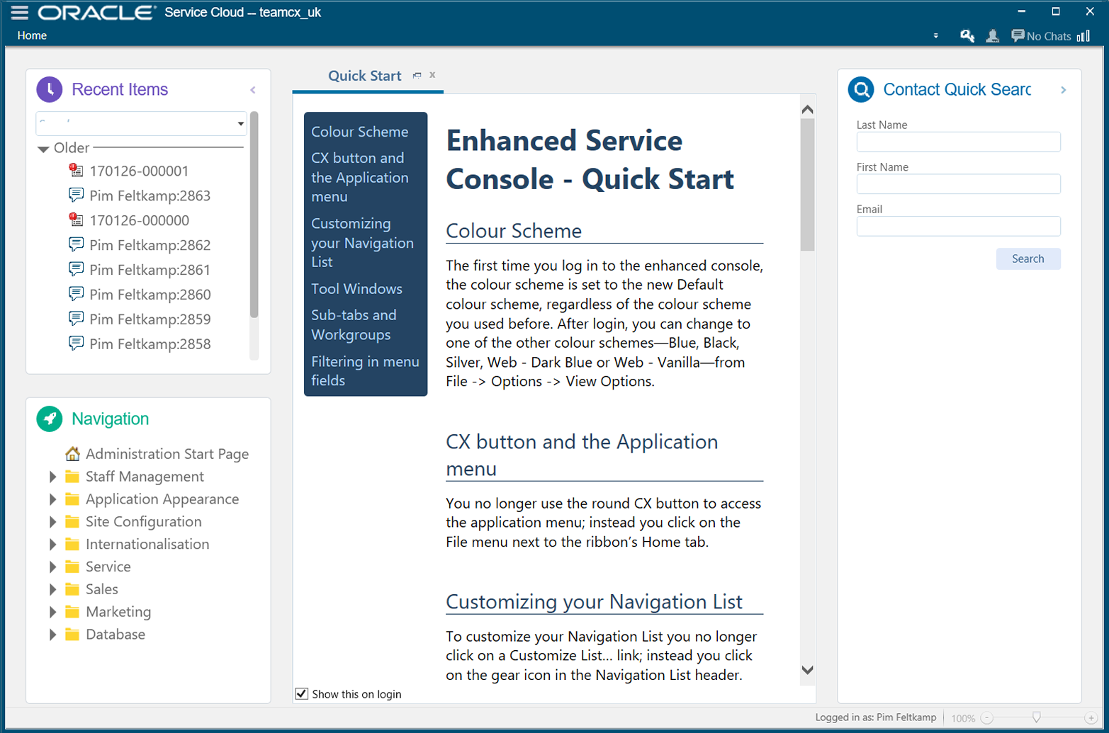 Forward and Track in Oracle Service Cloud